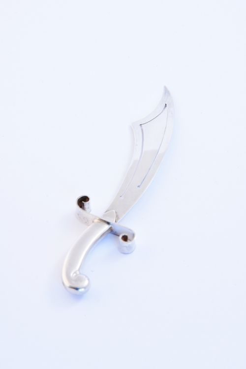 fig 2. Victorian Sterling Silver Scimitar Sword Bookmark 1887