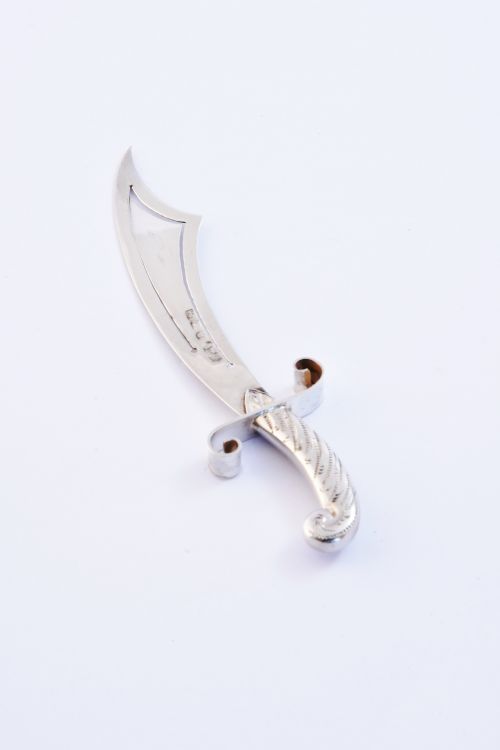 fig 3. Victorian Sterling Silver Scimitar Sword Bookmark 1887