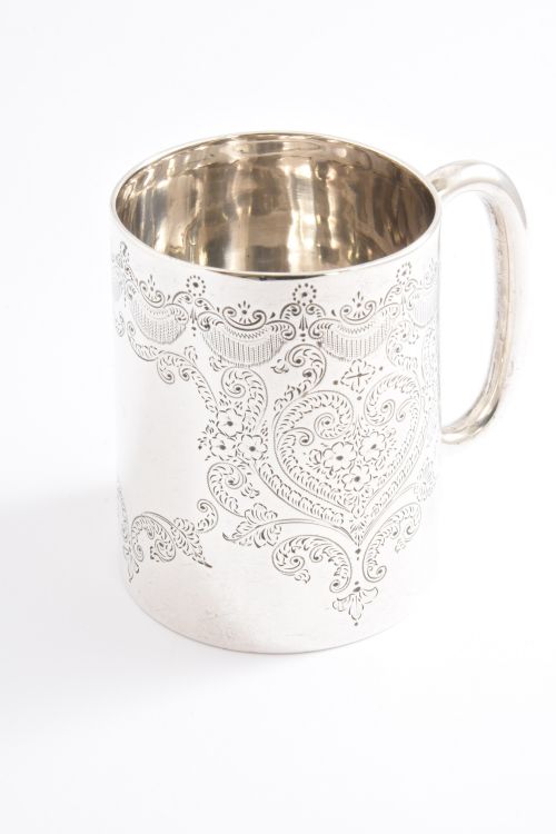 Victorian Antique Silver Christening Tankard 1890
