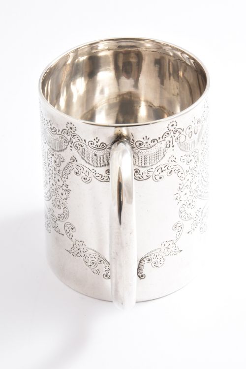 fig 1. Victorian Antique Silver Christening Tankard 1890