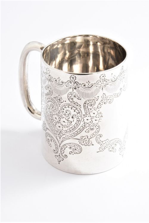 fig 2. Victorian Antique Silver Christening Tankard 1890