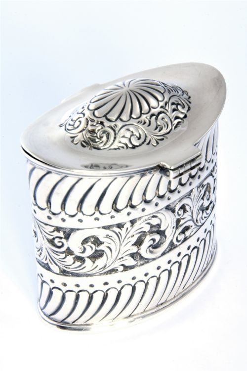 fig 2. Victorian Antique Silver Tea Caddy 1897