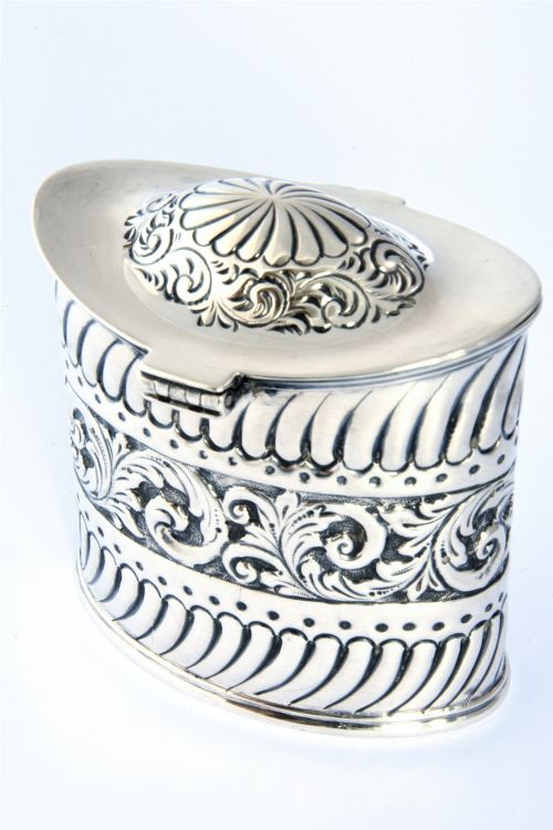 fig 3. Victorian Antique Silver Tea Caddy 1897