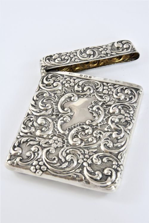 fig 2. Edwardian Embossed Silver Card Case 1905
