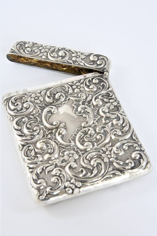 fig 3. Edwardian Embossed Silver Card Case 1905
