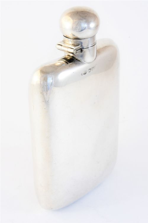 fig 1. Sterling Silver Hip Flask – Chester 1928
