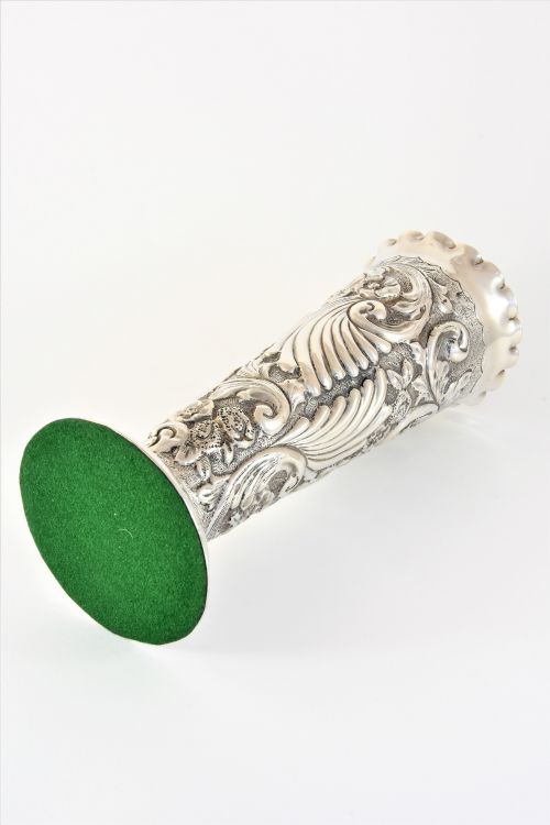 fig 3. Victorian Embossed Silver Vase 1895