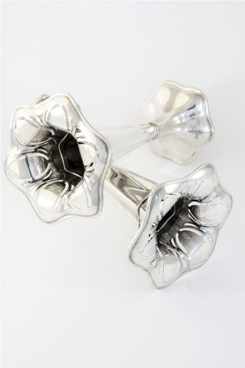 fig 2. Pair of Art Nouveau Antique Silver Vases 1912