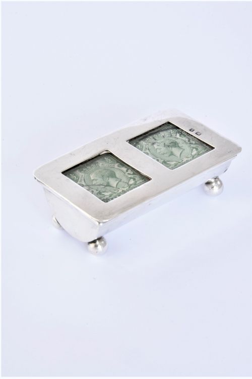 Edwardian Antique Silver Stamp Box 1909