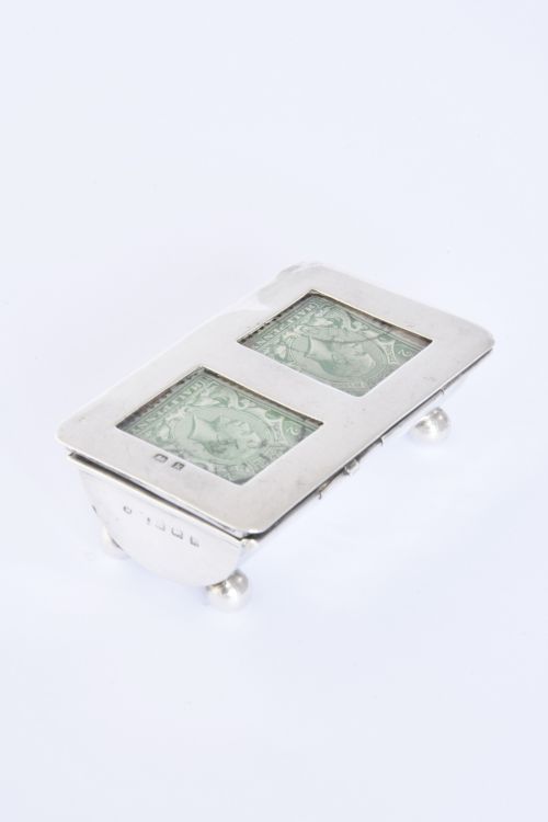 fig 1. Edwardian Antique Silver Stamp Box 1909