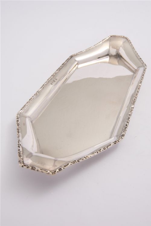 fig 1. Edwardian Sterling Silver Pen Tray 1906