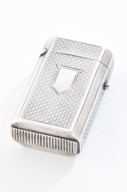 Unusual Victorian Solid Silver Vesta Case 1878