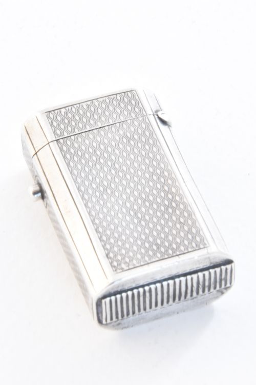 fig 1. Unusual Victorian Solid Silver Vesta Case 1878