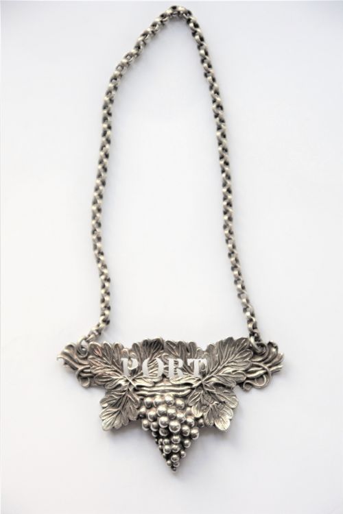 Antique Silver Decanter Label 1840
