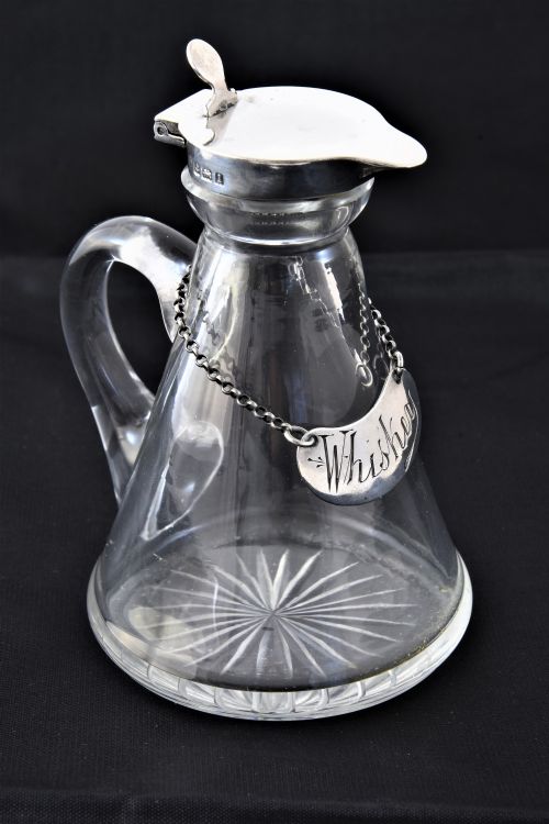 Silver Mounted Whisky Noggin with Silver Label 1910