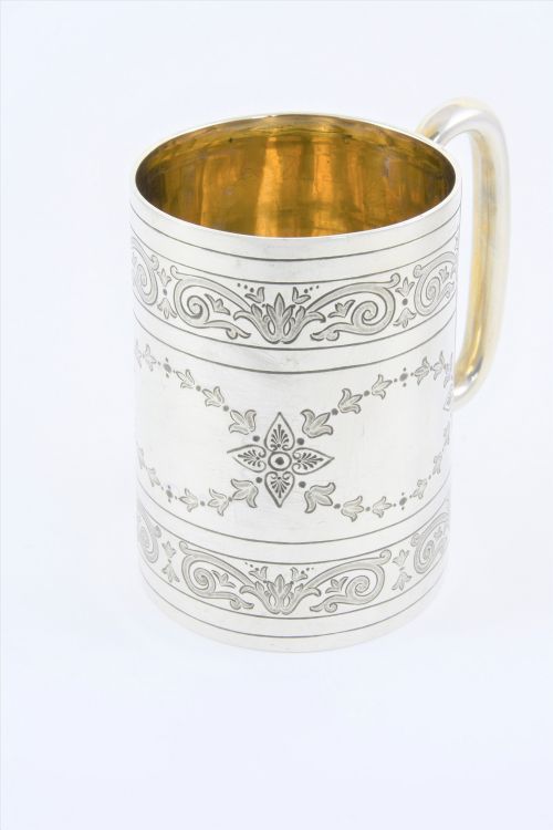 Victorian Sterling Silver Half Pint Tankard 1886