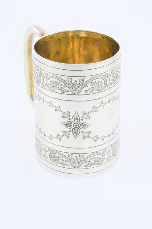 fig 1. Victorian Sterling Silver Half Pint Tankard 1886