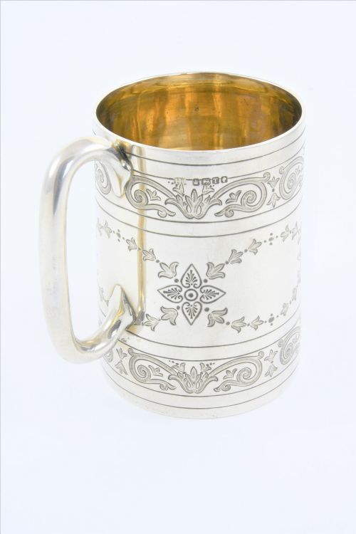 fig 2. Victorian Sterling Silver Half Pint Tankard 1886