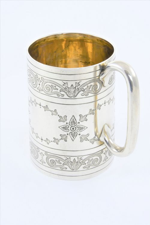 fig 3. Victorian Sterling Silver Half Pint Tankard 1886