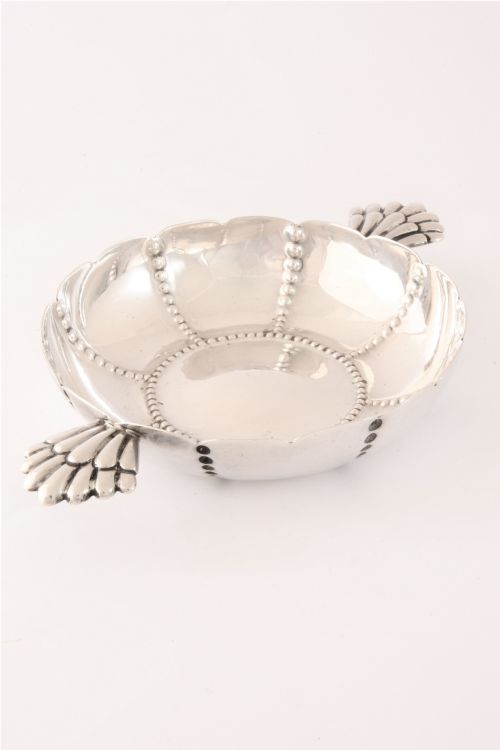 fig 1. Edwardian Ornate Antique Silver Quaich 1905