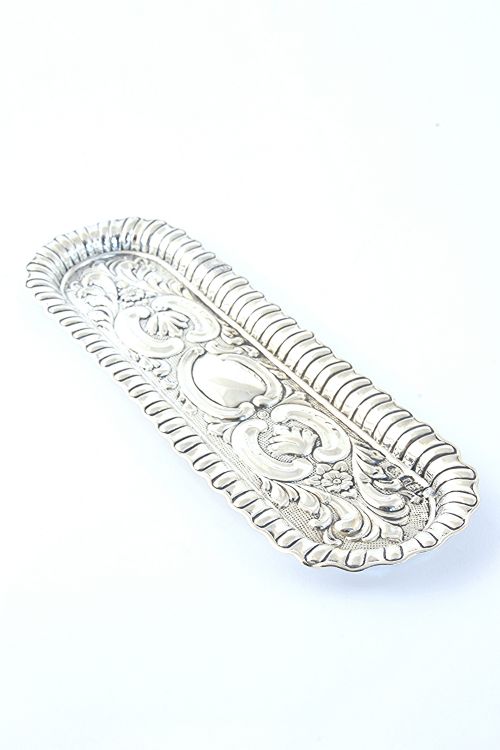 fig 1. Victorian Antique Silver Pen Tray 1901