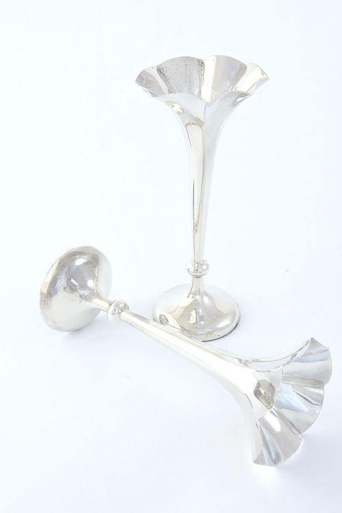 fig 2. Pair of Antique Silver Posy Vases 1900