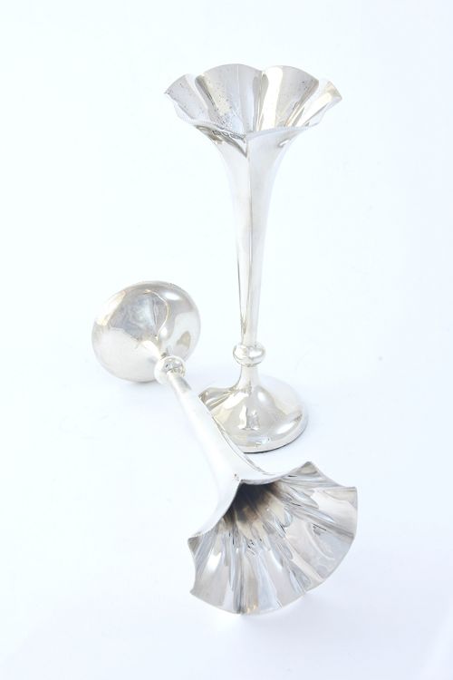 fig 3. Pair of Antique Silver Posy Vases 1900