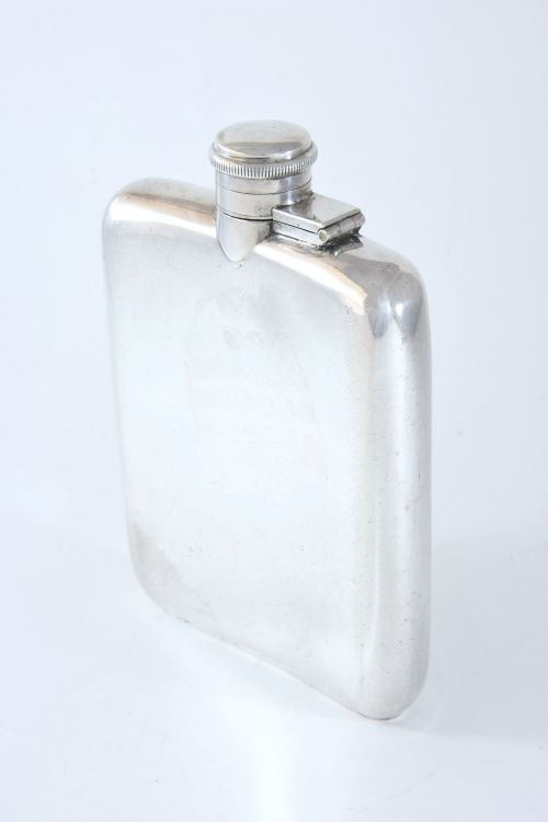 fig 3. Antique Silver Hip Flask 1918