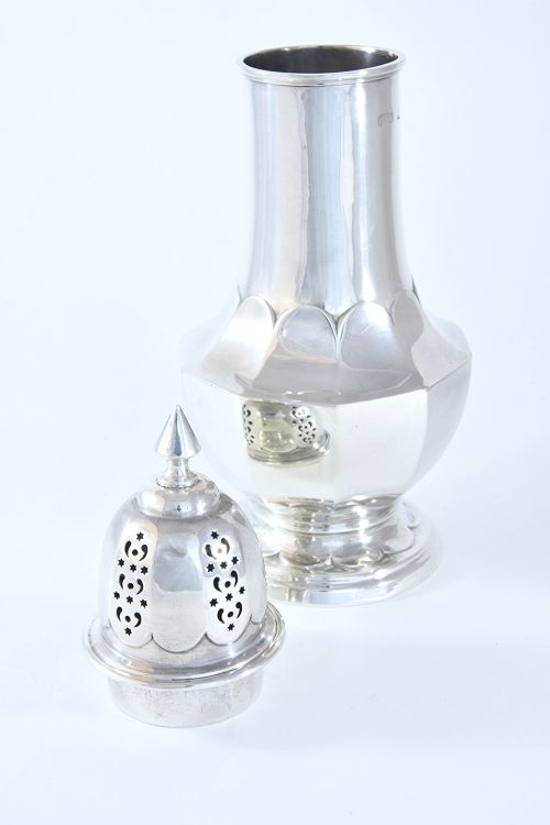 fig 2. Large Edwardian Silver Sugar Shaker 1902
