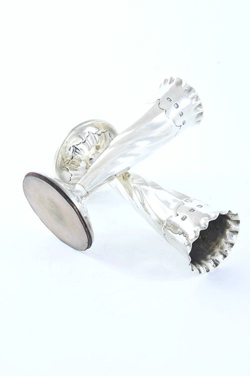 fig 3. Pair of Victorian Solid Silver Posy Vases - 1896