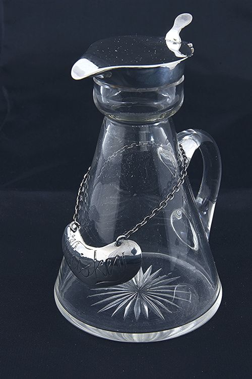 fig 1. Silver Mounted Whisky Noggin with Silver Label – Chester 1912