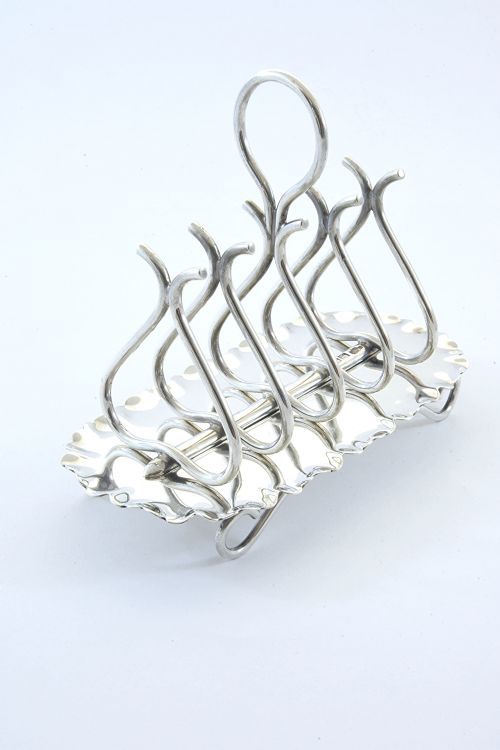 Rare Edwardian Silver Toast Rack (4 Slice) 1902