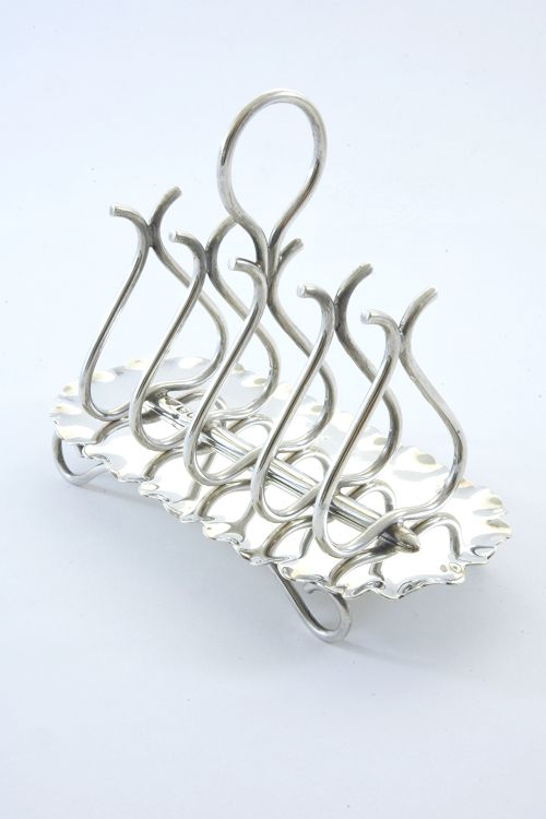 fig 1. Rare Edwardian Silver Toast Rack (4 Slice) 1902