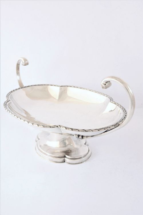 fig 1. Large Antique Silver Pedestal Bowl 1912