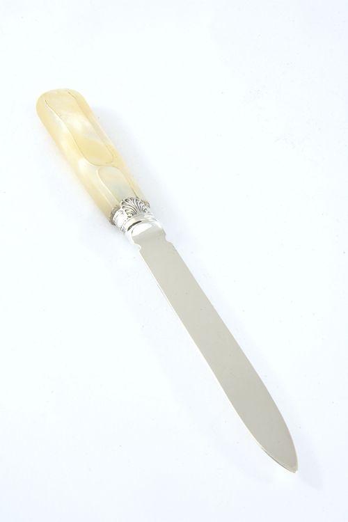 fig 2. Solid Silver Letter Opener with Mother of Pearl Handle 1900