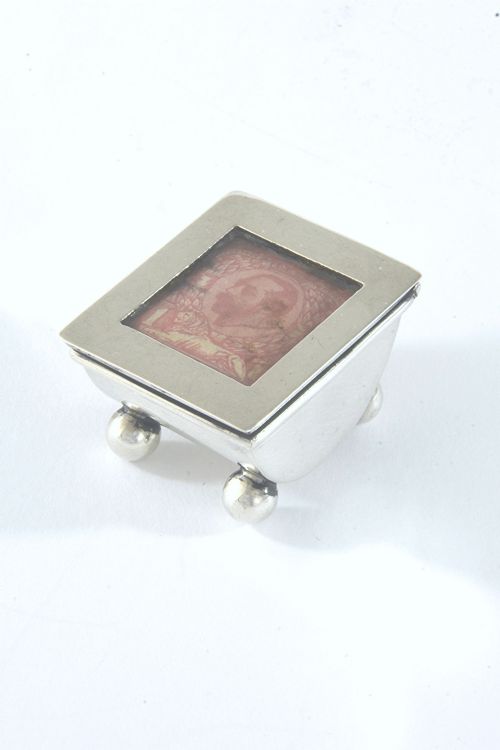 fig 1. Edwardian Antique Silver Stamp Box 1906