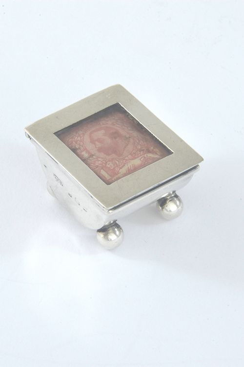 fig 2. Edwardian Antique Silver Stamp Box 1906