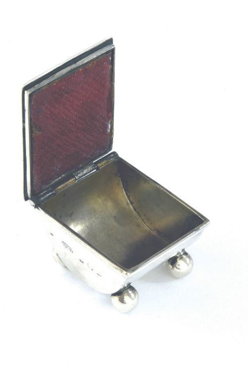 fig 3. Edwardian Antique Silver Stamp Box 1906