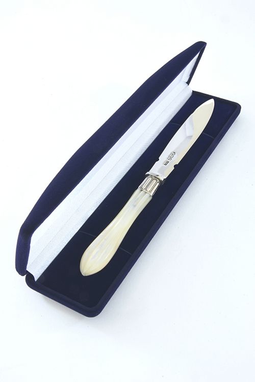 Silver Letter Opener with Mother of Pearl Handle 1920
