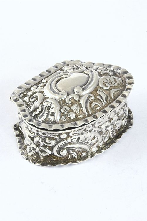 fig 1. Victorian Sterling Silver Snuff Box 1896