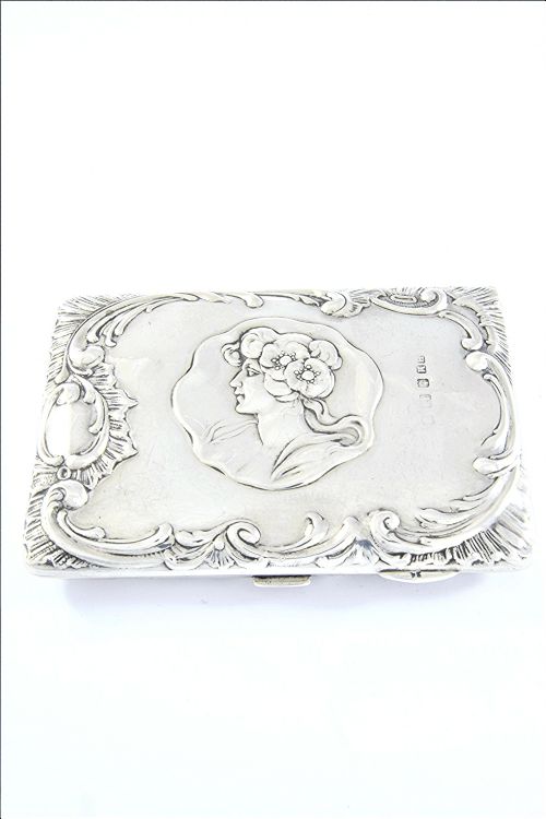 Art Nouveau Antique Silver Aide Memoire 1902