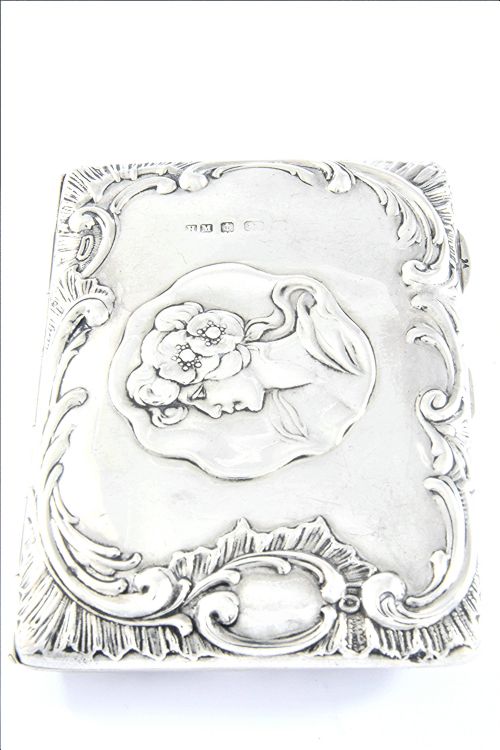 fig 1. Art Nouveau Antique Silver Aide Memoire 1902