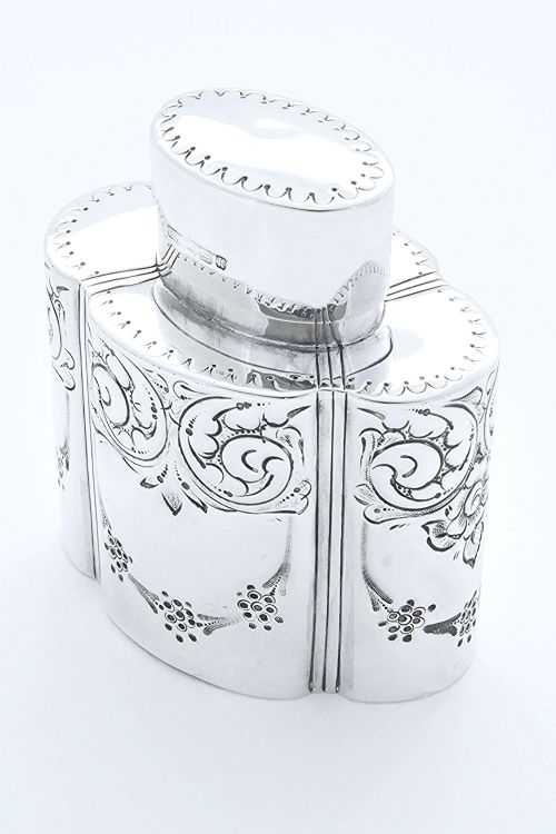 Edwardian Antique Silver Tea Caddy 1902
