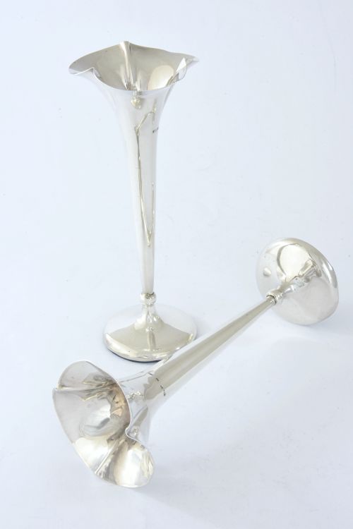 fig 2. Pair of Antique Silver Posy Vases 1904