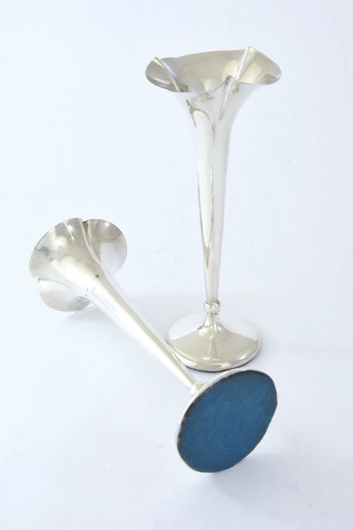 fig 3. Pair of Antique Silver Posy Vases 1904