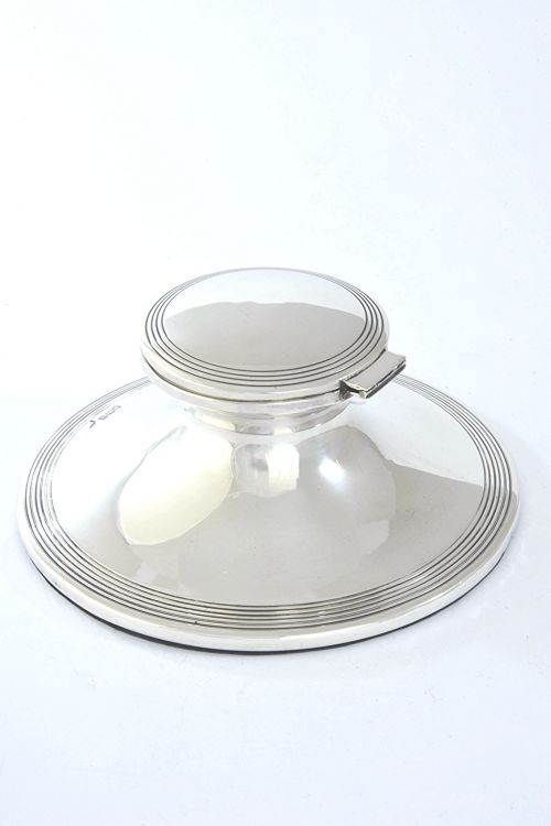 fig 2. Large Antique Silver Capstan Inkwell 1914