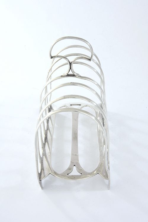fig 2. Large Six Slice Antique Silver Toast Rack 1904