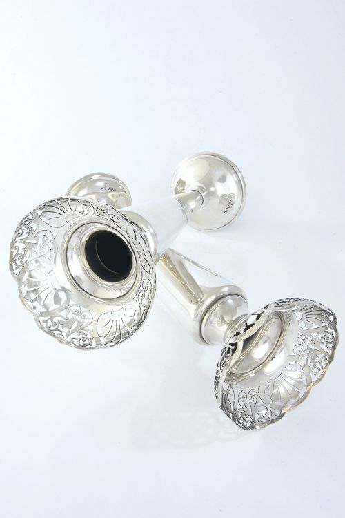 fig 3. Pair of Tall Antique Silver Trumpet Vases 1913