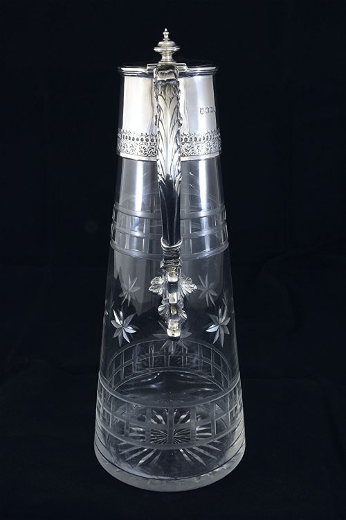 fig 4. Victorian Silver Mounted Cut Glass Claret Jug 1898