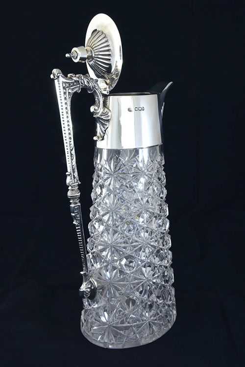 fig 2. Victorian Silver Mounted Cut Glass Claret Jug 1894